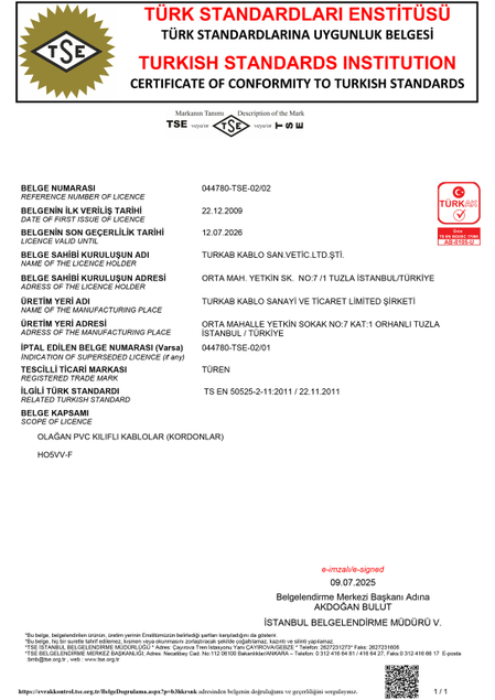 H05VV-F EN 50525-2-11 BS 6500